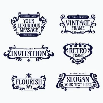 Flourish frames for label design Stock Illustration
