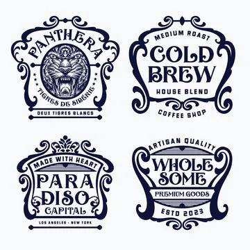 Flourish frames vintage label design Stock Illustration