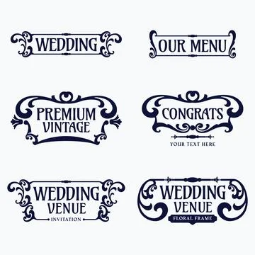 Flourish frames for wedding design Stock Illustration