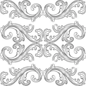 Flourish luxury seamless pattern background illustration Stock Illustration