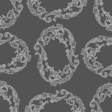 Flourish luxury seamless pattern baroque background vector illustration イラスト素材
