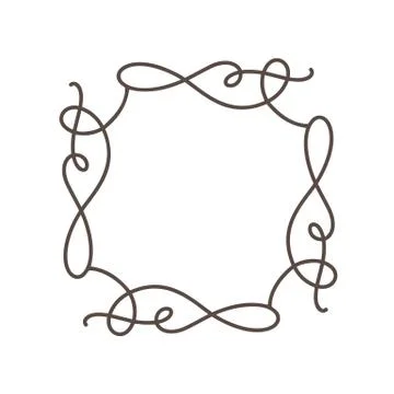 Flourish monoline vector frame illustration. Hand drawn calligraphy style Stock Illustration