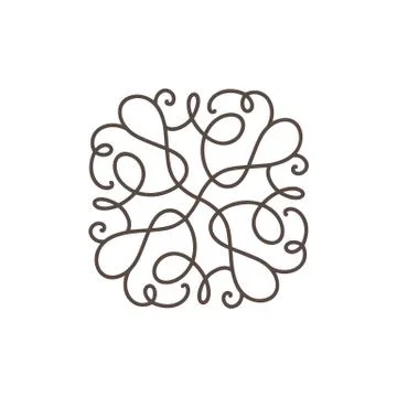 Flourish monoline vector frame illustration. Hand drawn calligraphy style Stock-Illustration