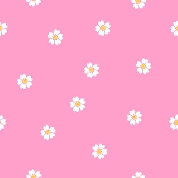 Flourish Primula pattern. White petals. Primula vulgaris. Seamless pattern .. Stock Illustration