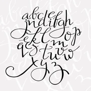 Flourish script vector alphabet Stock Illustration