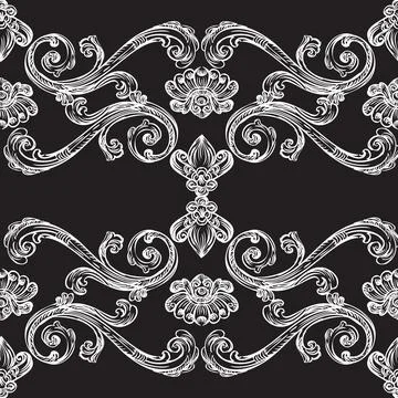Flourish seamless pattern background vector illustration イラスト素材