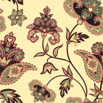 Flourish seamless pattern. Floral background. Wonderland flowers Stock Illustration