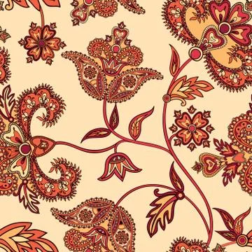 Flourish seamless pattern. Floral background. Wonderland flowers Illustrazione stock