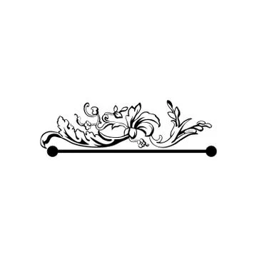 Flourish text divider, vector vintage style Stock Illustration