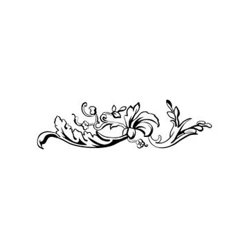 Flourish text divider, vector vintage style Illustrazione stock