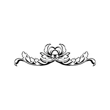Flourish text divider, vector vintage style Stock Illustration
