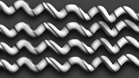 Flourished chrome waves abstract pattern seamless metallic movement Video stock 321865329