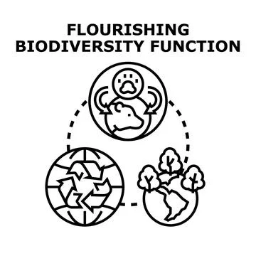 Flourishing biodiversity function and ecological system concept vector Stock Illustration