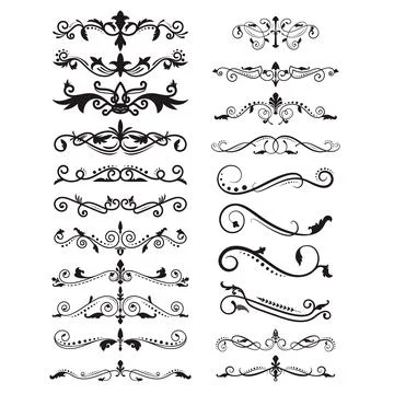 Flourishing decorative elements for retro design. Ornaments in the form of .. イラスト素材