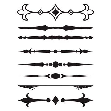 Flourishing decorative elements for retro design. Ornaments in the form of .. Stock Illustration