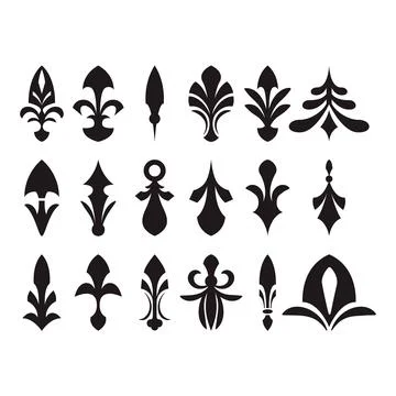 Flourishing decorative elements for retro design. Ornaments in the form of .. イラスト素材