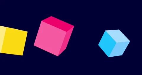 Flow of 3D colorful cubes Stock Footage 264480574