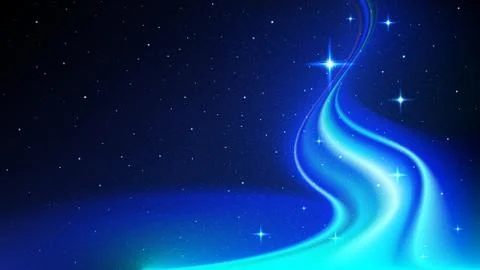 Flow of abstract energy in outer space, against the background of the starry sky Stock Illustration