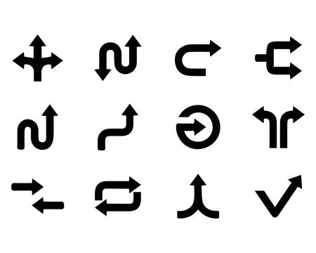 Flow and Process Arrow Icons – Workflow Vector Collection Stock Illustration