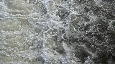 Flow and waterfall of water in the river, slow motion Stock Footage 63819461