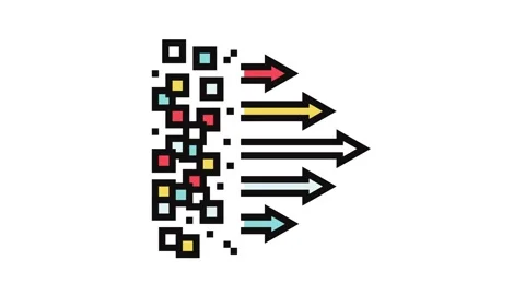 Flow arrows big data color icon animation Stock Footage 326108408