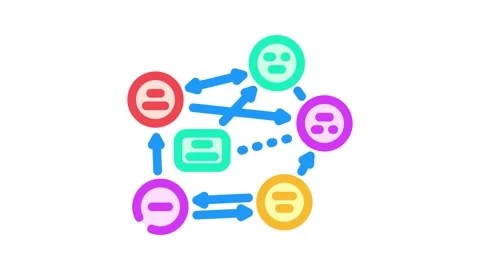 Flow arrows big data color icon animation Stock Footage 327260108