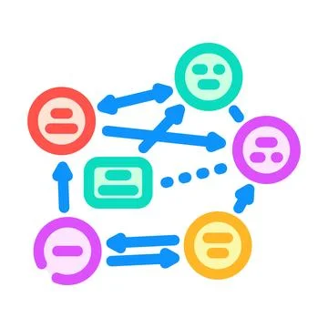 Flow arrows big data color icon vector illustration Stock Illustration