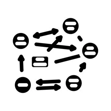 Flow arrows big data glyph icon vector illustration Stock Illustration