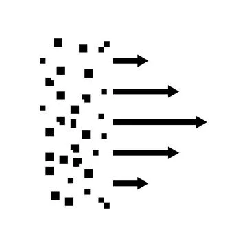 Flow arrows big data glyph icon vector illustration Stock Illustration