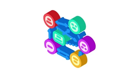 Flow arrows big data isometric icon animation Stock Footage 327281032