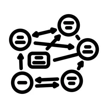 Flow arrows big data line icon vector illustration Stock Illustration