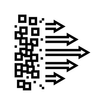 Flow arrows big data line icon vector illustration Illustrazione stock