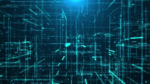 Flow of binary data, computer generated. 3d rendering of scientific technology Stock Footage 150666049