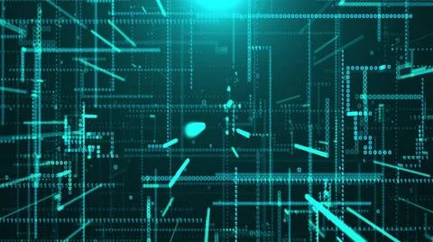 Flow of binary data, computer generated. 3d rendering of scientific techno... Stock Photos