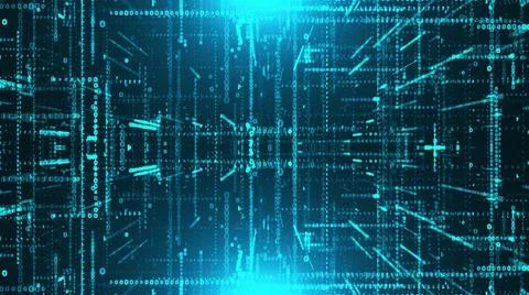 Flow of binary data Flow of binary data, computer generated. 3d rendering ... Stock Photos