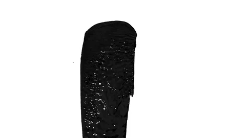 Flow of black paint like oil splattering on white background and dripping down Stock Footage