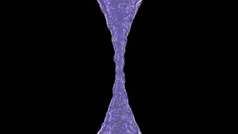 Flow of blue dense water, from top to bottom, on a black background, slowly Stock Footage 229656433