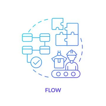 Flow blue gradient icon Illustrazione stock