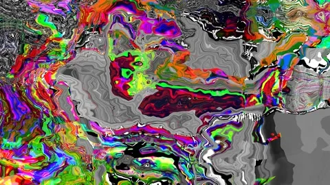 Flow of brightly colored pixels, retro 80's style, glitch art video footage Stockbeeldmateriaal 131226276