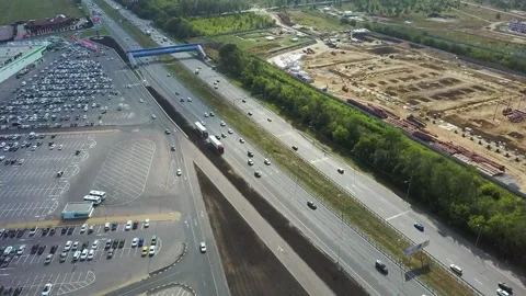 The flow of cars. B Video stock 160355975