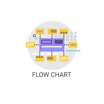 Flow Chart Analysis Concept Data Icon Stock Illustration