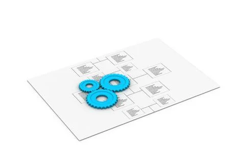 Flow Chart and gears Stock Illustration