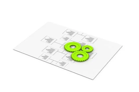 Flow Chart and gears Stock Illustration