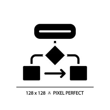 Flow chart black glyph icon Illustrazione stock