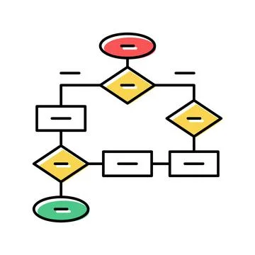 Flow chart color icon vector illustration Stockillustratie