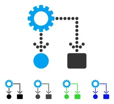Flow Chart Configuration Flat Icon Stock Illustration