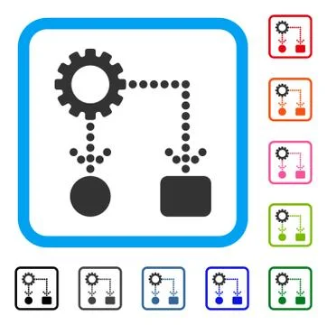 Flow Chart Configuration Framed Icon Stockillustratie