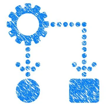 Flow Chart Configuration Grunge Icon Stock Illustration