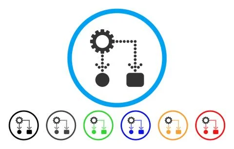 Flow Chart Configuration Rounded Icon Illustrazione stock