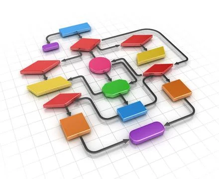 Flow chart diagram Flow chart diagram , This is a 3d rendered computer gen... Stock Photos